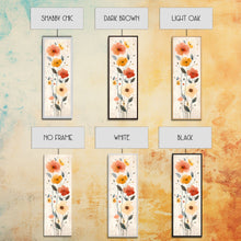 Load image into Gallery viewer, Delicate Poppy Flowers Skinny Art Tall Art Japanese Ukiyo-e Inspired Floral Print Framed Canvas Wall Art