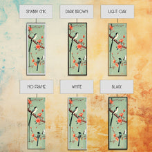 Load image into Gallery viewer, Elegant Birds on Branches Skinny Art Tall Art Japanese Ukiyo-e Inspired Bird and Nature Framed Canvas Print