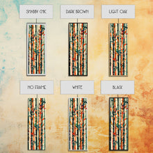 Cargar imagen en el visor de la galería, Colorful Bamboo Forest Skinny Art Ukiyo-e Tall Framed Canvas Print in Bright Autumn Hues