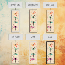 Load image into Gallery viewer, Dragonflies In Flight With Delicate Details Japanese Style Framed Canvas Print, Wall Art Ready To Hang For Nature Lovers