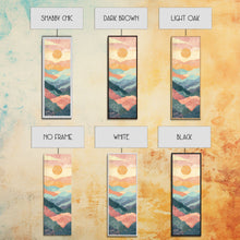 Carregar imagem no visualizador da galeria, Abstract Sunset Over Rolling Hills, Japanese Art-Inspired Tall Framed Canvas Print for Wall Art