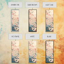 Cargar imagen en el visor de la galería, Cherry Blossom Branches Pale Background Japanese Style Tall Skinny Framed Canvas Print Wall Art