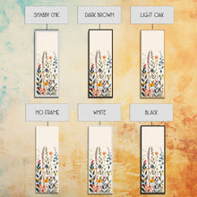 Cargar imagen en el visor de la galería, Colorful Wildflowers Whimsical Arrangement Set Against Light Background Tall Framed Canvas Print Brightening Any Space