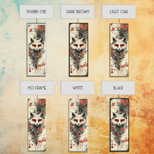 Carregar imagem no visualizador da galeria, Fox Head Amidst Red Flowers On Textured Background Skinny Art Wood Block Print Framed Canvas Print