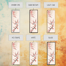Cargar imagen en el visor de la galería, Cherry Blossom Branches On Canvas In Japanese Ukiyo-e Style, Traditional Woodblock Print, Framed Canvas Print, Tall Skinny Japanese Wall Art, Ready To Hang
