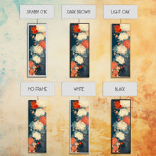 Load image into Gallery viewer, Blooming Chrysanthemums in Rich Autumn Colors - Skinny Art, Japanese Wall Decor, Framed Canvas Print, Ukiyo-e Style