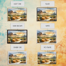 Load image into Gallery viewer, Beautiful Arizona Watercolor Landscape Painting Print, Wood Framed Art, Gift for him, painting, Prints, Abstract Wall Art