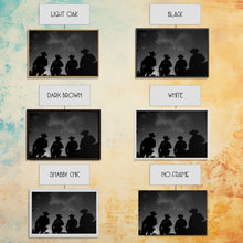 Load image into Gallery viewer, Cowboy Prints Framed Wall Art, Western Decor, Farmhouse Decor, Cowboy Photography, Gloss Metal Wall Art, Wood Framed Rustic Decor