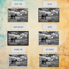 Load image into Gallery viewer, Arizona Cowboy Black and White Photography Print, Framed Canvas Print or Metal Art, Western Decor, Country Art, Living Room Art