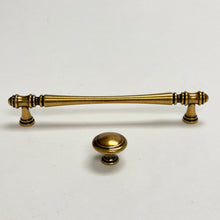Load image into Gallery viewer, Cabinet Hardware "Palermo" Drawer Pulls and Knobs in Antique Brass