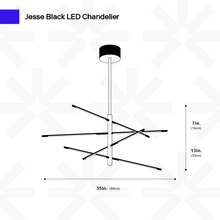 Carregar imagem no visualizador da galeria, Jesse Black LED Chandelier