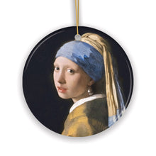 Carregar imagem no visualizador da galeria, Johannes Vermeer Girl with a Pearl Earring Ceramic Ornament, Famous Painting Souvenir