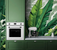 Carregar imagem no visualizador da galeria, Rainforest Jungle Wallpaper. Banana Leaf Wall Mural. #6788