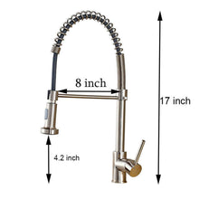 Carregar imagem no visualizador da galeria, Brushed Nickel Pull Out Spray Spring Kitchen Sink Tap Single Lever Mixer Faucet