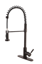 Cargar imagen en el visor de la galería, Oil Bronze High Arc Kitchen Sink Faucet with Pull Down Spray and Deck Plate