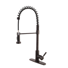 Cargar imagen en el visor de la galería, Oil Bronze High Arc Kitchen Sink Faucet with Pull Down Spray and Deck Plate