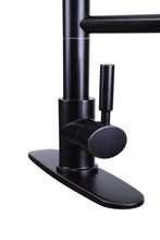 Cargar imagen en el visor de la galería, Oil Bronze Black High Arc brass Kitchen Sink Faucet Pull Down metal Spray with deck plate