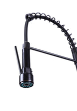 Cargar imagen en el visor de la galería, Oil Bronze Black High Arc brass Kitchen Sink Faucet Pull Down metal Spray with deck plate