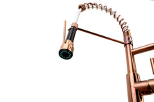 Cargar imagen en el visor de la galería, Rose Gold High Arc brass Kitchen Sink Faucet Pull Down Spray with lock ring and deck plate