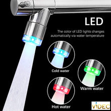 Cargar imagen en el visor de la galería, VIDEC KW-29SN Smart Kitchen Faucet, 3 Modes Pull Down Sprayer, LED Temperature Control, Ceramic Valve, 360-Degree Rotation, 1 or 3 Hole Deck Plate.