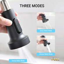 Cargar imagen en el visor de la galería, VIDEC KW-79R Smart Touch-less Kitchen Faucet, 3 Modes Pull Down Sprayer, Smart Motion Sensor Activated, LED Temperature Control, Auto ON/Off, Ceramic Valve, 360-Degree Rotation,1 or 3 Hole Deck Plate.