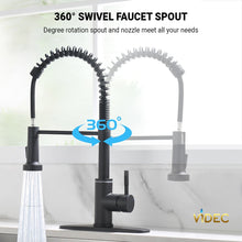 Cargar imagen en el visor de la galería, VIDEC KW-56R Smart Kitchen Faucet, 3 Modes Pull Down Sprayer, Smart LED For Water Temperature Control, Ceramic Valve, 360-Degree Rotation, 1 or 3 Hole Deck Plate.