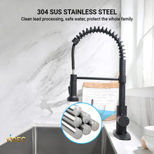 Cargar imagen en el visor de la galería, VIDEC KW-79R Smart Touch-less Kitchen Faucet, 3 Modes Pull Down Sprayer, Smart Motion Sensor Activated, LED Temperature Control, Auto ON/Off, Ceramic Valve, 360-Degree Rotation,1 or 3 Hole Deck Plate.
