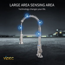 Cargar imagen en el visor de la galería, VIDEC KW-66SN Smart Touch On Kitchen Faucet, 3 Modes Pull Down Sprayer, Smart Touch Sensor Activated, LED Temperature Control, Auto ON/Off, Ceramic Valve, 360-Degree Rotation, 1 or 3 Hole Deck Plate.