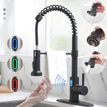 Cargar imagen en el visor de la galería, VIDEC KW-79R Smart Touch-less Kitchen Faucet, 3 Modes Pull Down Sprayer, Smart Motion Sensor Activated, LED Temperature Control, Auto ON/Off, Ceramic Valve, 360-Degree Rotation,1 or 3 Hole Deck Plate.