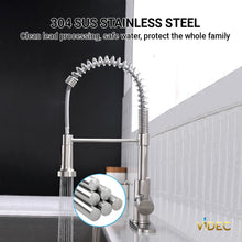 Cargar imagen en el visor de la galería, VIDEC KW-79SN Smart Touchless Kitchen Faucet, 3 Modes Pull Down Sprayer, Smart Motion Sensor Activated, LED Temperature Control, Auto ON/Off, Ceramic Valve, 360-Degree Rotation, 1 or 3 Hole Deck Plate.