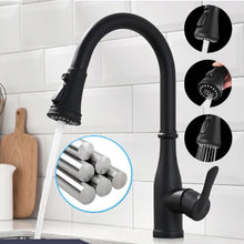 Cargar imagen en el visor de la galería, VIDEC KW-86R Smart Kitchen Faucet, 3 Modes Pull Down Smart Sprayer, Ceramic Valve, 360-Degree Rotation, 1 or 3 Hole Deck Plate.