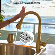 Cargar imagen en el visor de la galería, VIDEC KW-86J Smart Kitchen Faucet, 3 Modes Pull Down Smart Sprayer, Ceramic Valve, 360-Degree Rotation, 1 or 3 Hole Deck Plate.