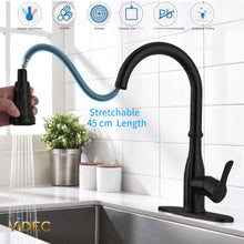 Cargar imagen en el visor de la galería, VIDEC KW-86R Smart Kitchen Faucet, 3 Modes Pull Down Smart Sprayer, Ceramic Valve, 360-Degree Rotation, 1 or 3 Hole Deck Plate.