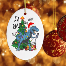 Carregar imagem no visualizador da galeria, Karaoke Dinosaur T-Rex Funny Christmas Ornament