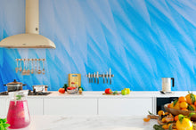 Load image into Gallery viewer, Blue Feather Angel Wings Chalk Art Mural. #6224