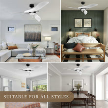 Load image into Gallery viewer, Black 54" DC Motor 6 Speed Ceiling Fan with LED Lighting