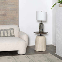 Carregar imagem no visualizador da galeria, Lentner Ribbed White Ceramic Table Lamp