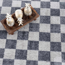 Carregar imagem no visualizador da galeria, Alie Blue Gray Checkered Washable Rug