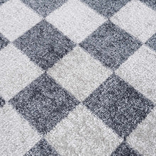 Carregar imagem no visualizador da galeria, Alie Blue Gray Checkered Washable Rug