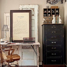 Carregar imagem no visualizador da galeria, Vintage Inspired Library Card Cubby Cabinet with Drawers