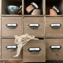 Carregar imagem no visualizador da galeria, Vintage Inspired Library Card Cubby Cabinet with Drawers