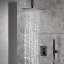 Cargar imagen en el visor de la galería, 12 Inch or 16 Inch Ceiling Mount Oil Rubbed Bronze Shower System - Options for LED or Non-LED Light