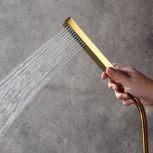 Cargar imagen en el visor de la galería, 12 Inch or 16 Inch LED Color Changing Ceiling Mounted 2 Way Polished Gold Shower System - Includes Rough-in Valve Body and Trim