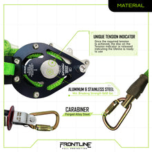 Carregar imagem no visualizador da galeria, Frontline HLK1004 4-person 100' Adjustable Horizontal Lifeline System with 6' Anchor Straps