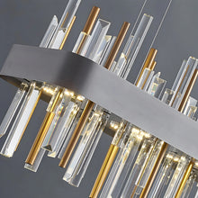 Carregar imagem no visualizador da galeria, Gold And Black Rectangle Crystal Kitchen Chandelier