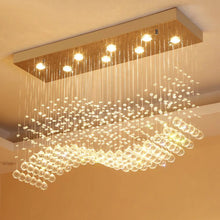 Carregar imagem no visualizador da galeria, Luxury Rectangle LED Crystal Lamp for Dining Room, Living Room
