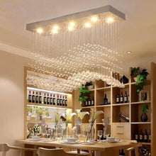 Carregar imagem no visualizador da galeria, Luxury Rectangle LED Crystal Lamp for Dining Room, Living Room