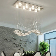 Carregar imagem no visualizador da galeria, Luxury Rectangle LED Crystal Lamp for Dining Room, Living Room