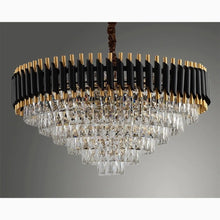 Carregar imagem no visualizador da galeria, Alfonsine | Luxury Black Crystal Led Hanging Chandelier For Living Room