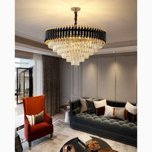 Carregar imagem no visualizador da galeria, Alfonsine | Luxury Black Crystal Led Hanging Chandelier For Living Room